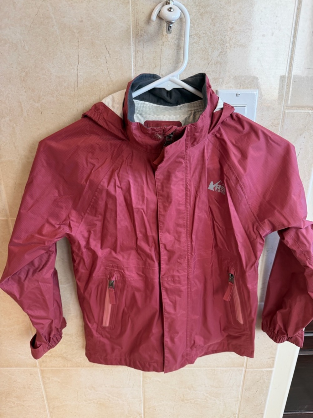 REI Kids Hooded Waterproof Rain Jacket - Rose